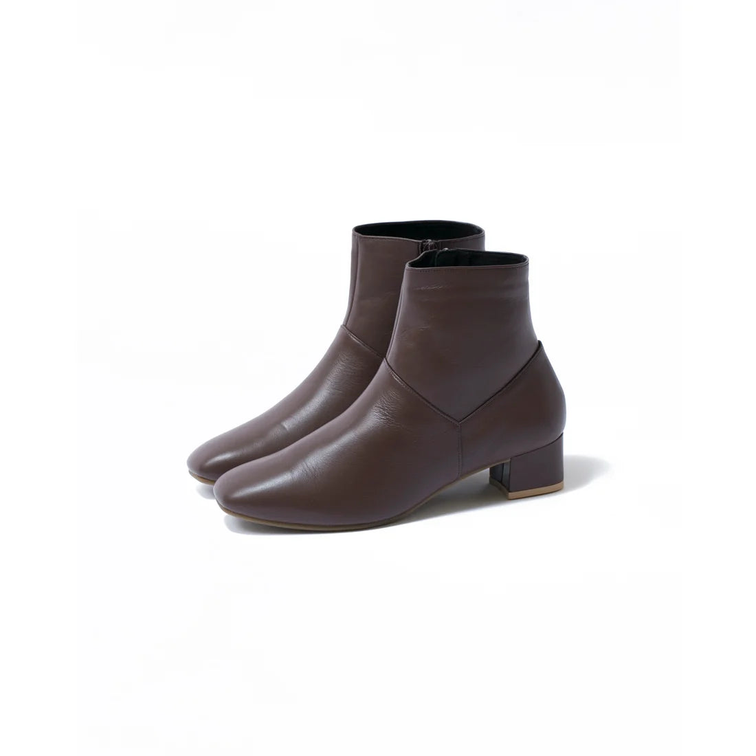 日本製【防水】Emma Francis 4cm素面高跟短靴 (9009a-L 105)(Brown leather)(ブラウン レザー)