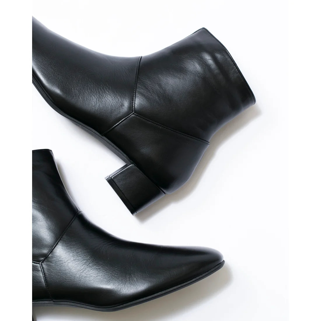 日本製【防水】Emma Francis 4cm素面高跟短靴 (9009a-L 101)(Black leather)(ブラック レザー)