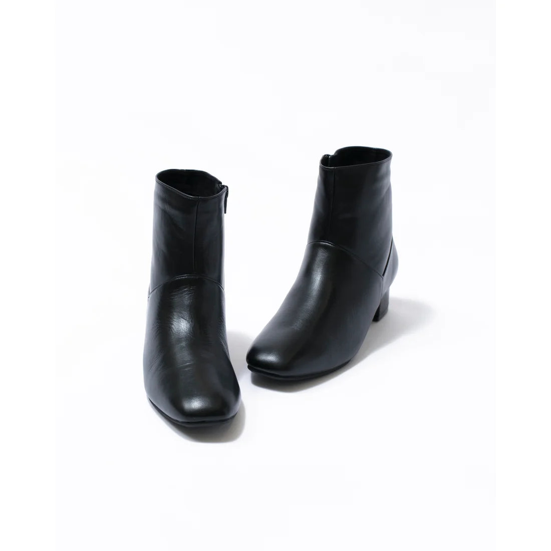 日本製【防水】Emma Francis 4cm素面高跟短靴 (9009a-L 101)(Black leather)(ブラック レザー)