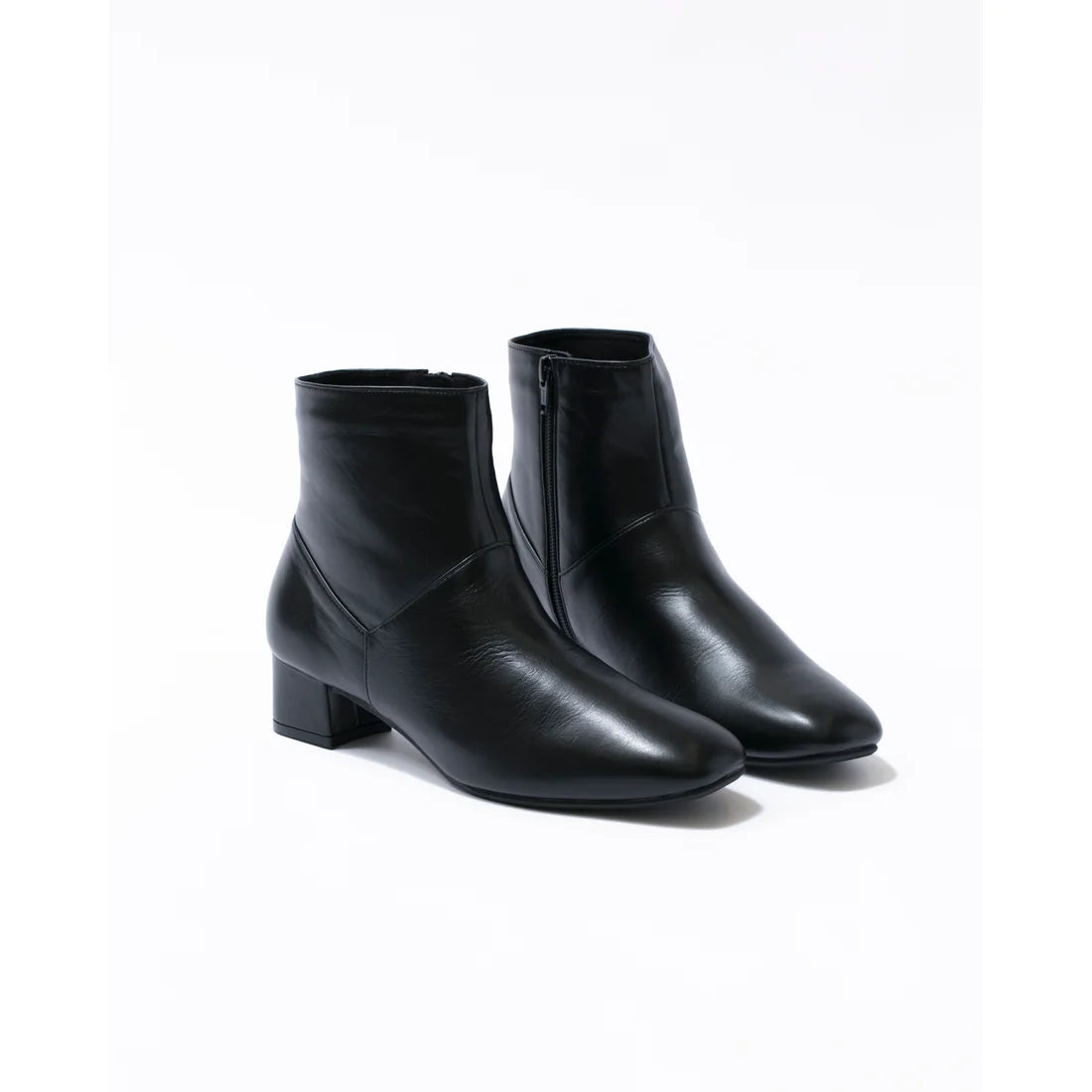日本製【防水】Emma Francis 4cm素面高跟短靴 (9009a-L 101)(Black leather)(ブラック レザー)