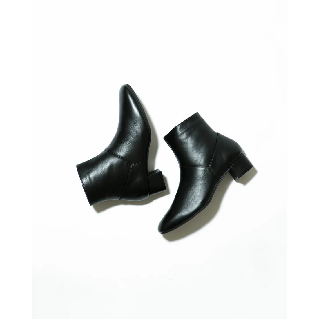 日本製【防水】Emma Francis 4cm素面高跟短靴 (9009a-L 101)(Black leather)(ブラック レザー)