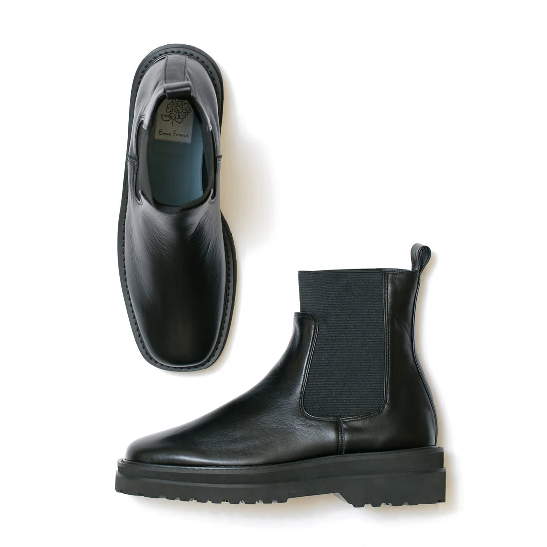 日本製【防水】Emma Francis 履帶側邊戈爾靴 (9010a-L 101)(Black leather)(ブラック レザー)