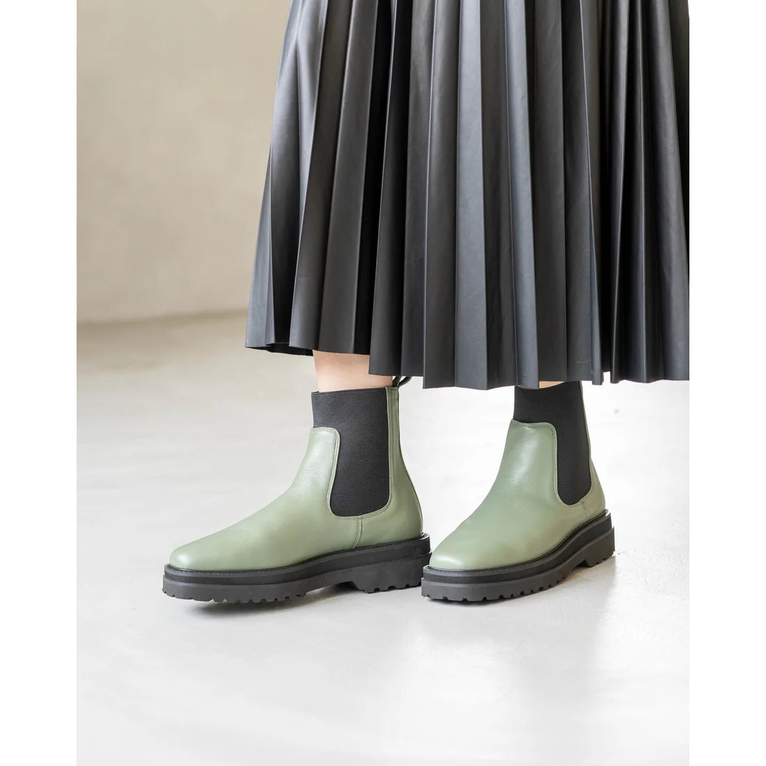 日本製【防水】Emma Francis 履帶側邊戈爾靴 (9010a-L 111)(Green leather)(グリーン レザー)