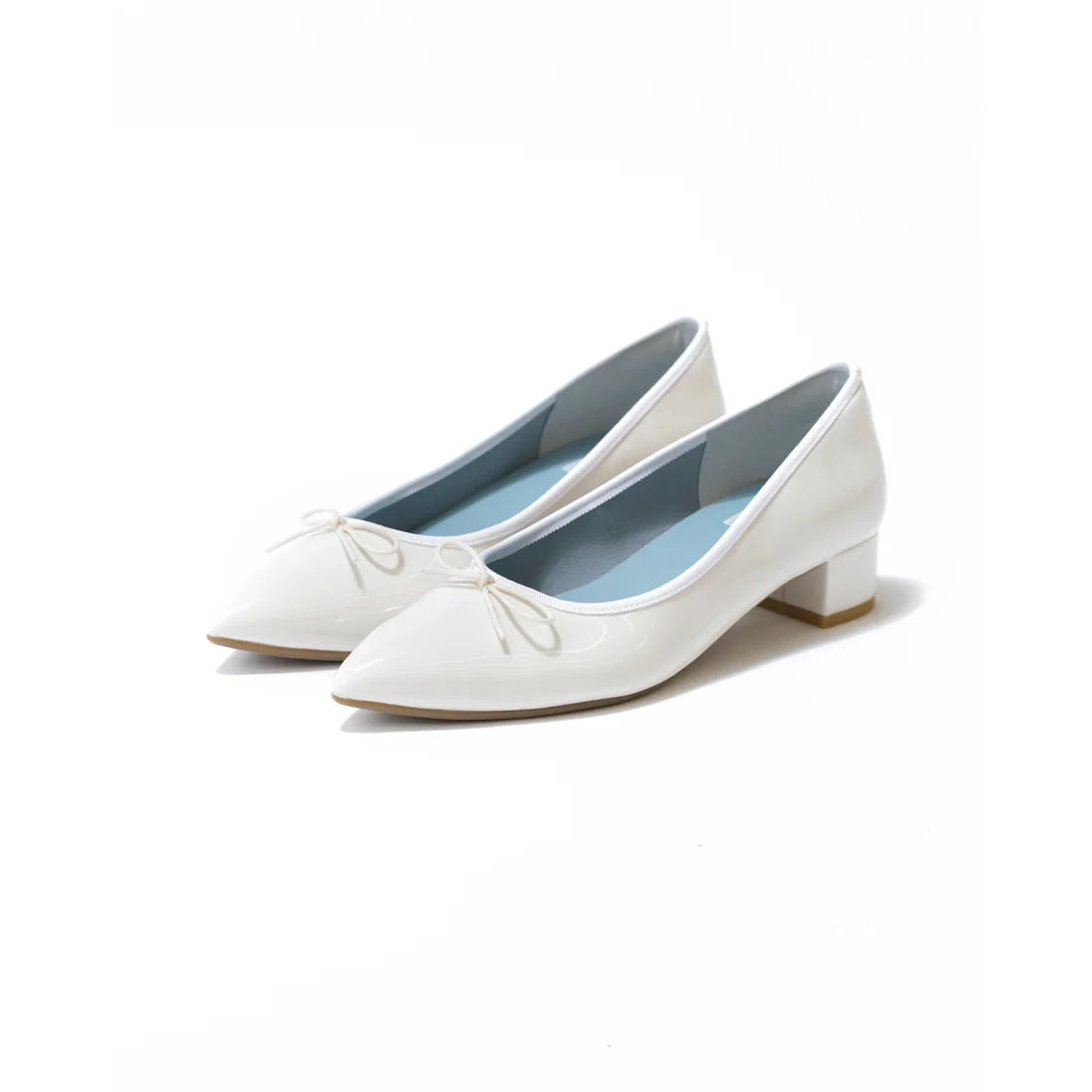 日本製【相容雨天】Emma Francis 尖頭3cm跟芭蕾舞鞋(3002a-E 159)(White enamel)(ホワイト エナメル)