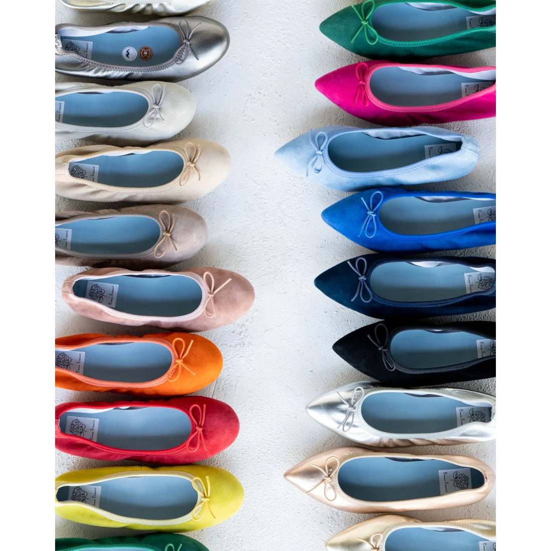 日本製【珍珠色調防水】Emma Francis 真皮 圓頭平底芭蕾舞鞋(02b-L M144)(Pink leather mylar)(ピンク レザーマイラー)