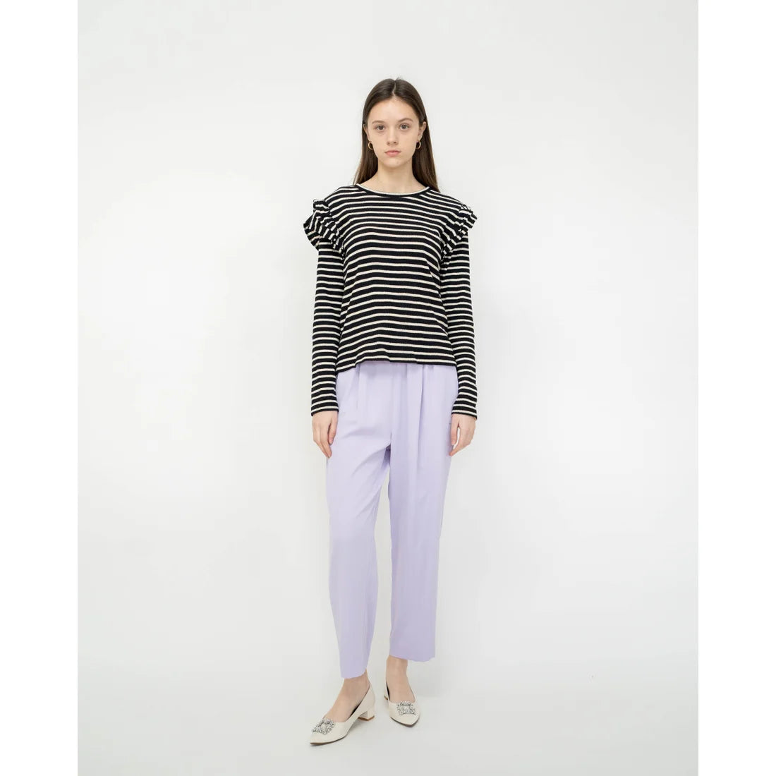 日本製 Emma Francis 尖頭3cm跟珠寶搭扣高跟鞋(3002b-ST 158)(White satin)(ホワイト サテン)