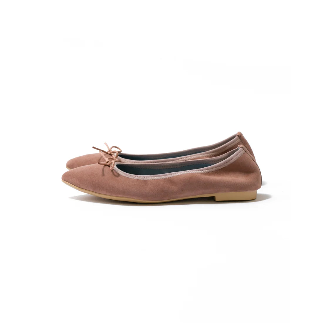 日本製【珍珠色調防水】Emma Francis尖頭平底芭蕾舞鞋 (01b-L S198)(Pink beige leather suede)(ピンクベージュ レザースエード)