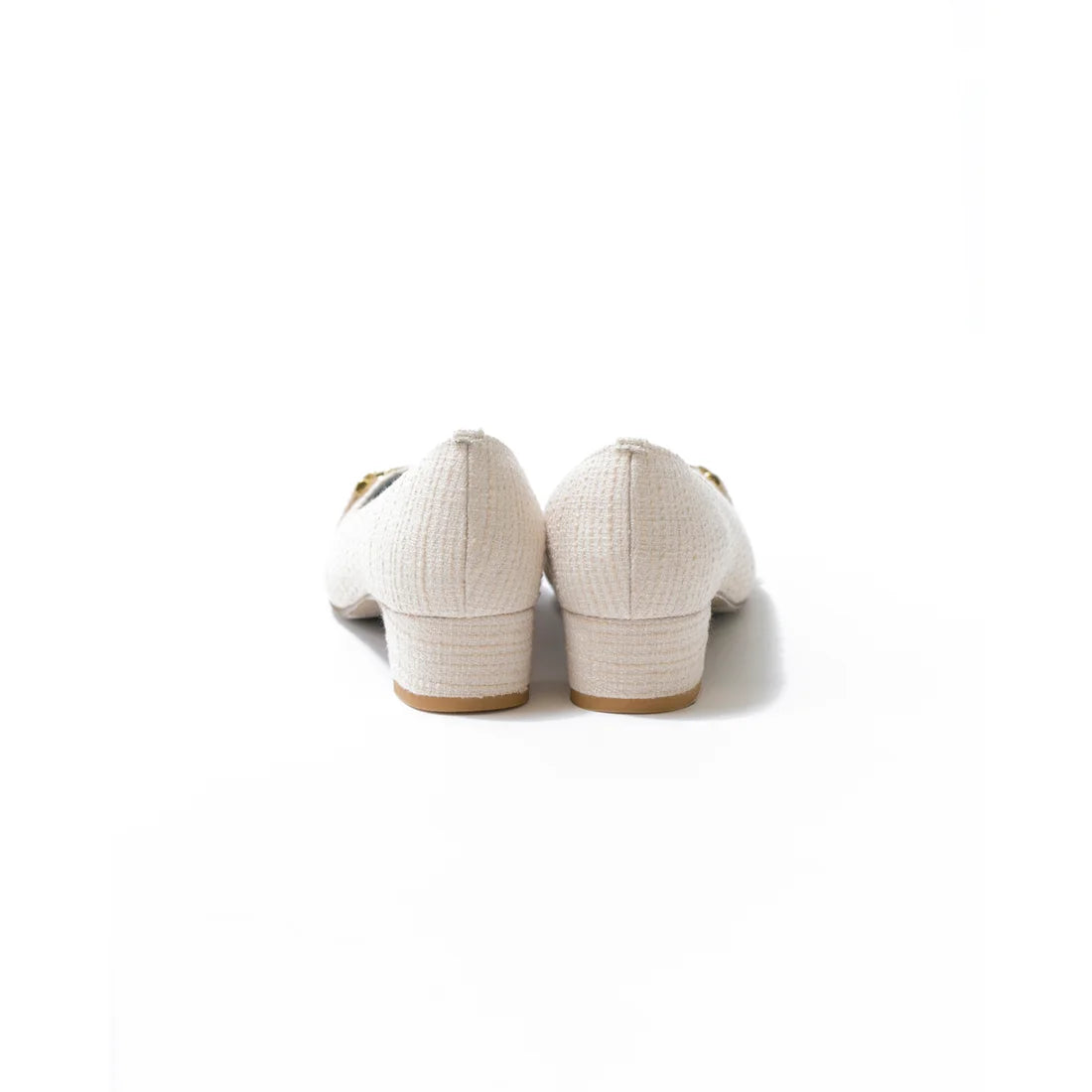 日本製 Emma Francis 尖頭搭扣花呢高跟鞋(3002d-TW 177)(Ivory tweed)(アイボリー ツイード)