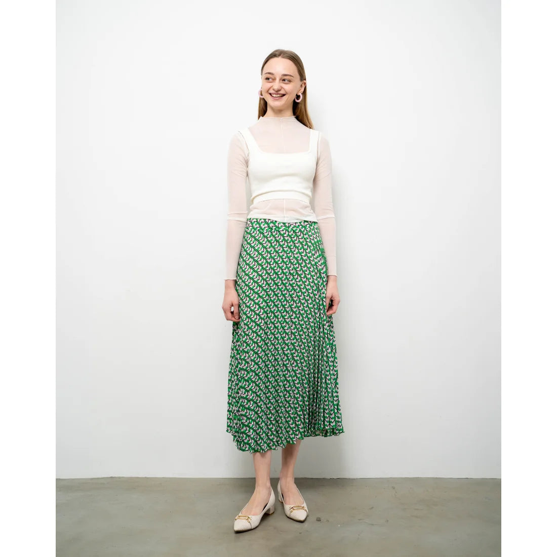 日本製 Emma Francis 尖頭搭扣花呢高跟鞋(3002d-TW 177)(Ivory tweed)(アイボリー ツイード)