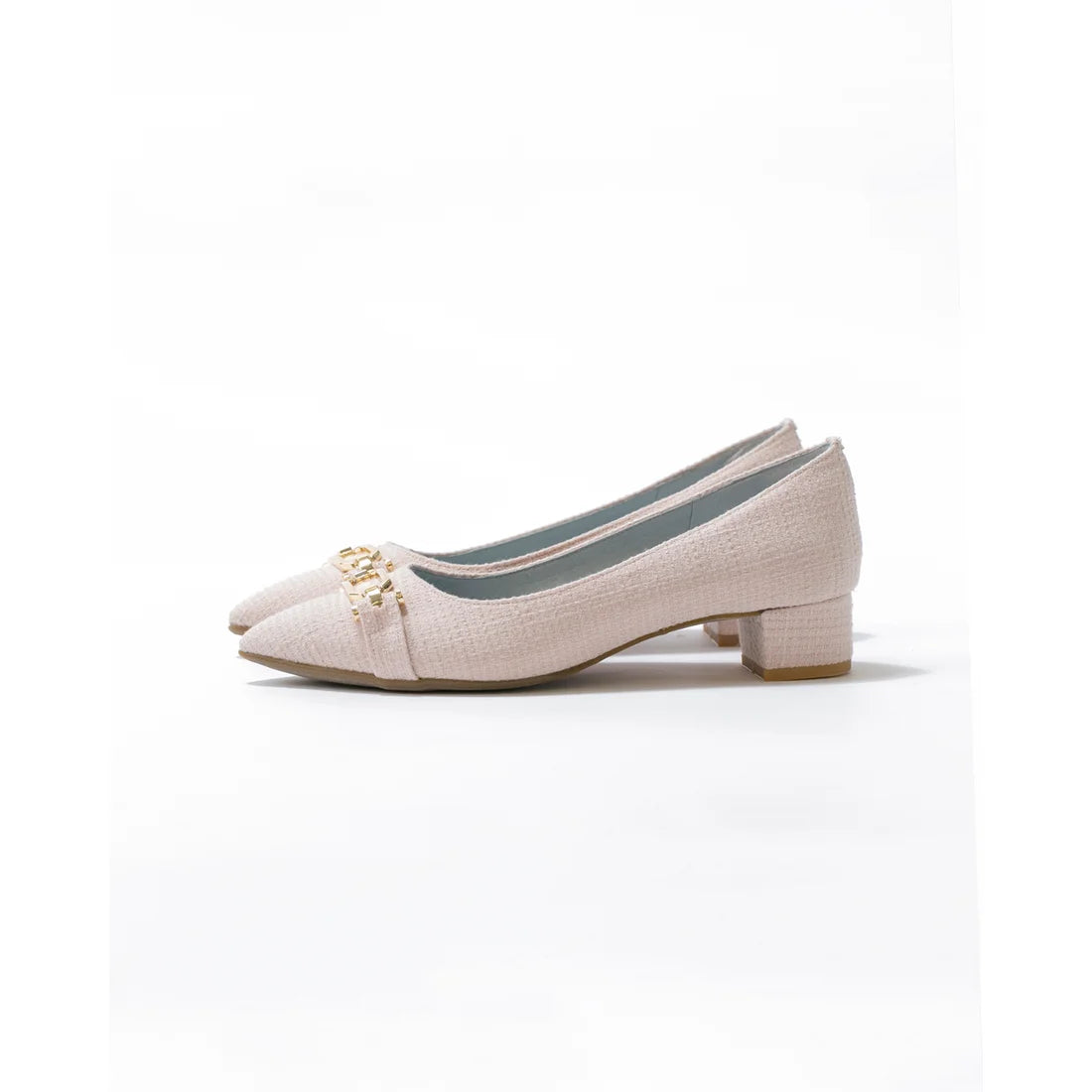日本製 Emma Francis 尖頭搭扣花呢高跟鞋(3002d-TW 144)(Pink tweed)(ピンク ツイード)