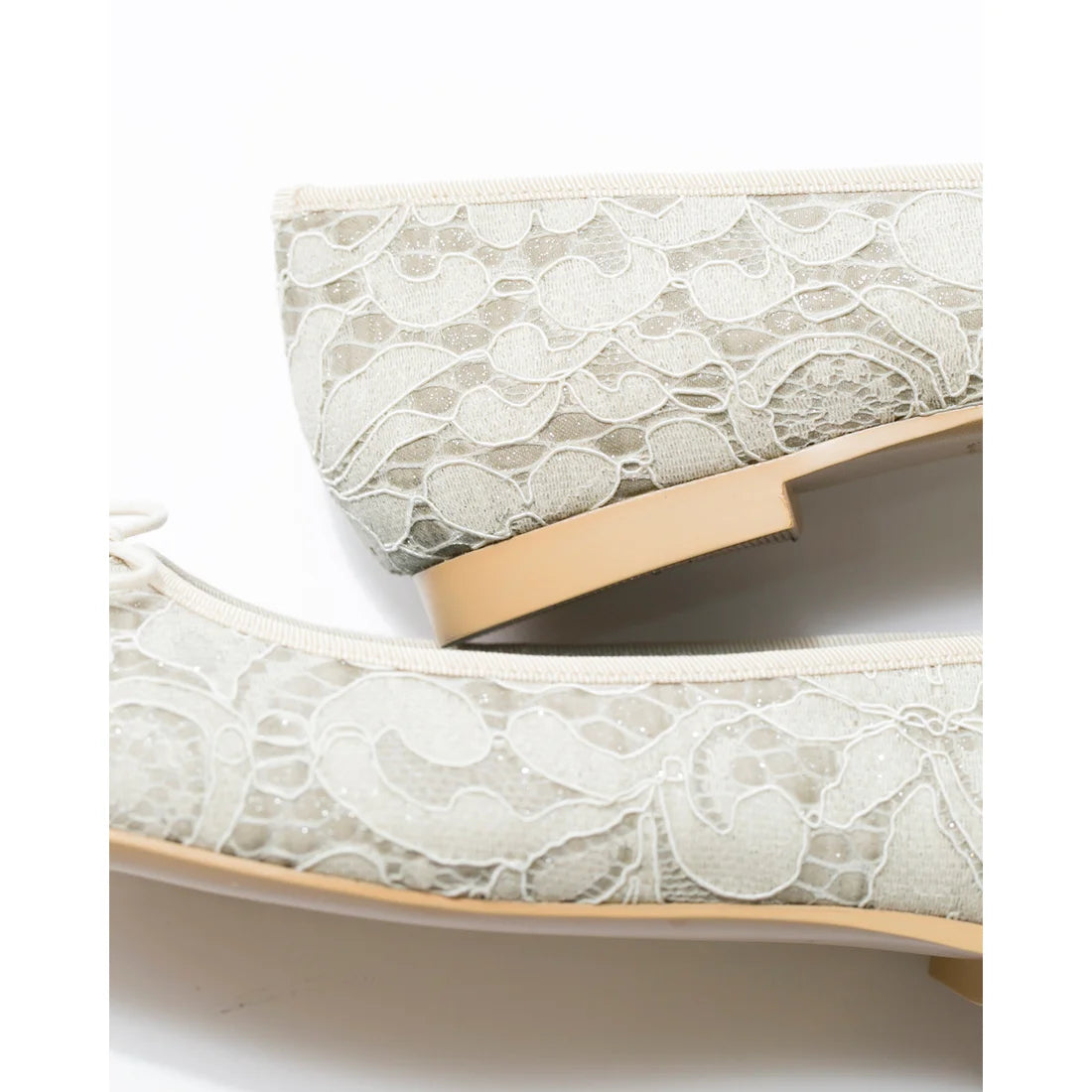 日本製 Emma Francis 平底尖頭蕾絲芭蕾舞鞋(01l-L 177)(Ivory lace)(アイボリー レース)