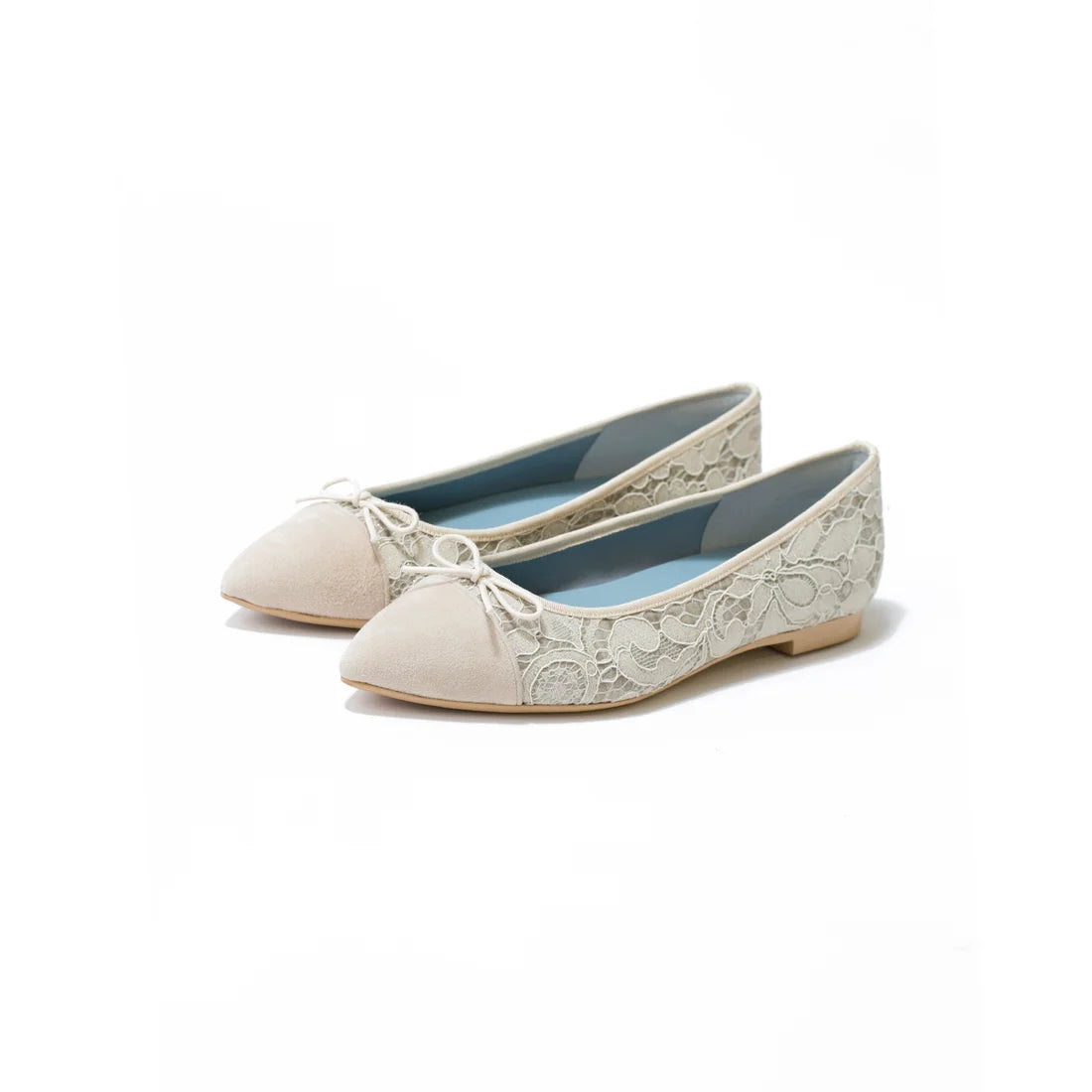 日本製 Emma Francis 平底尖頭蕾絲芭蕾舞鞋(01l-L 177)(Ivory lace)(アイボリー レース)