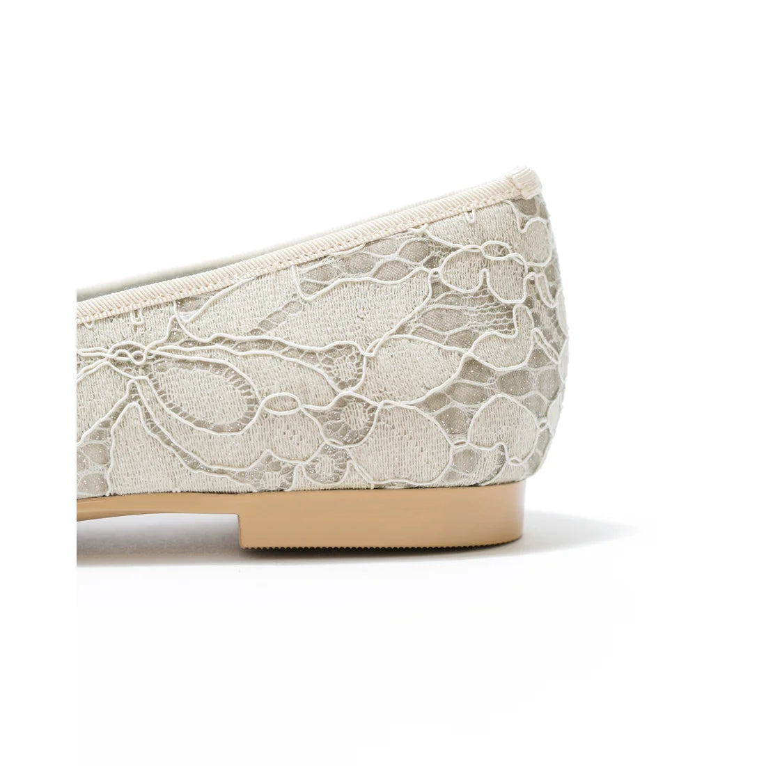 日本製 Emma Francis 平底尖頭蕾絲芭蕾舞鞋(01l-L 177)(Ivory lace)(アイボリー レース)