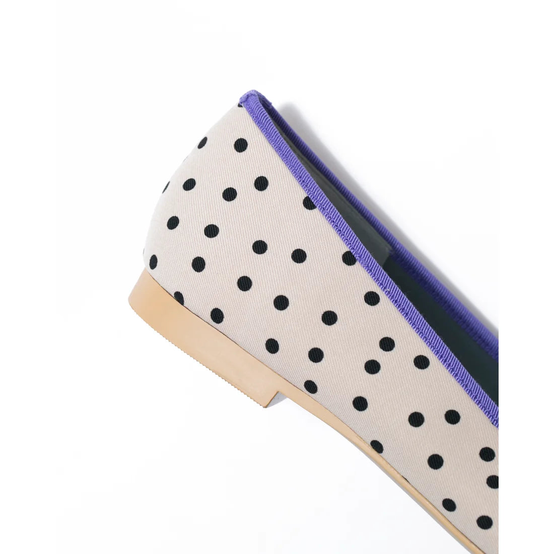 日本製 Emma Francis 平底尖頭圓點芭蕾舞鞋(01l-PE 502)(Beige dot pattern)(ベージュ ドット柄)