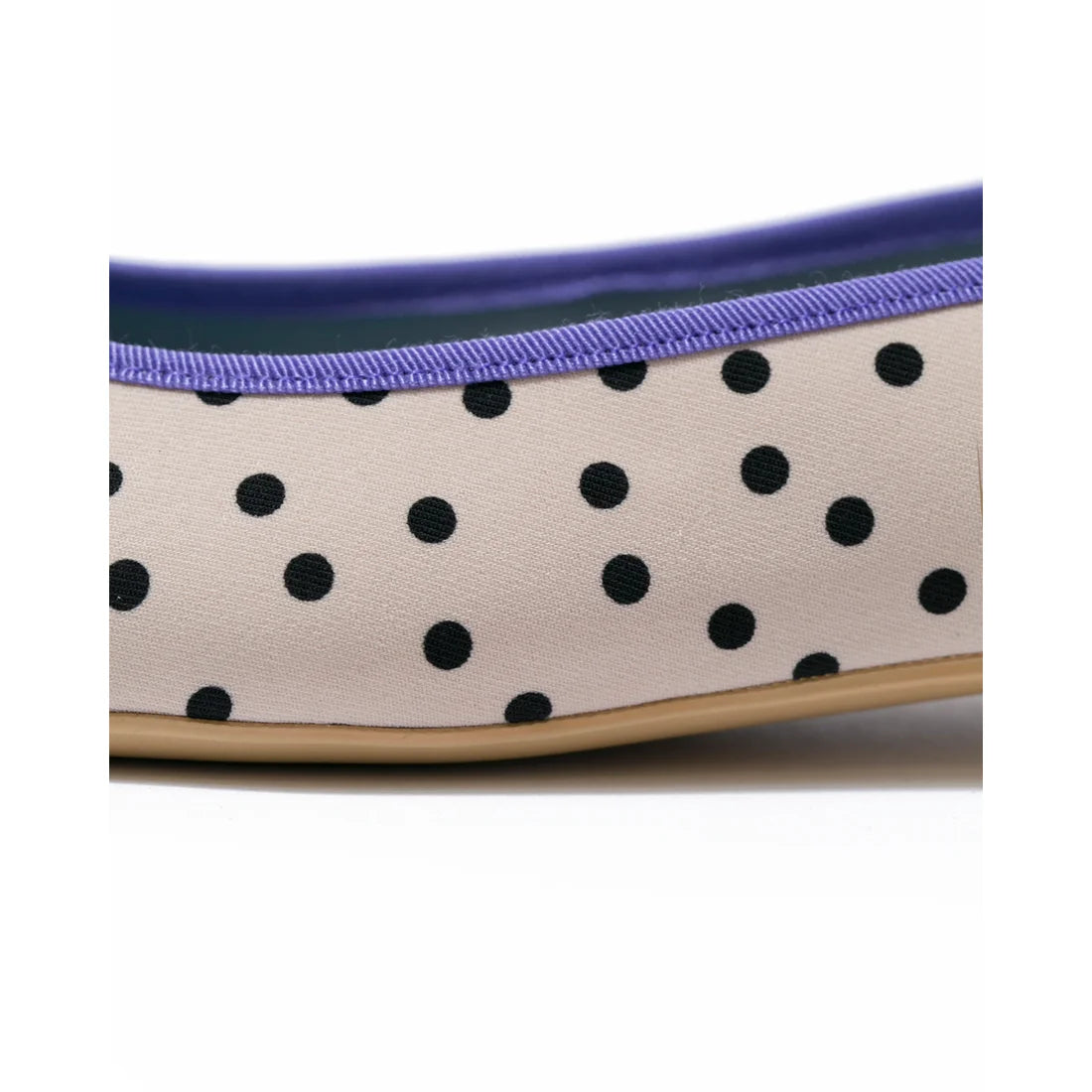 日本製 Emma Francis 平底尖頭圓點芭蕾舞鞋(01l-PE 502)(Beige dot pattern)(ベージュ ドット柄)