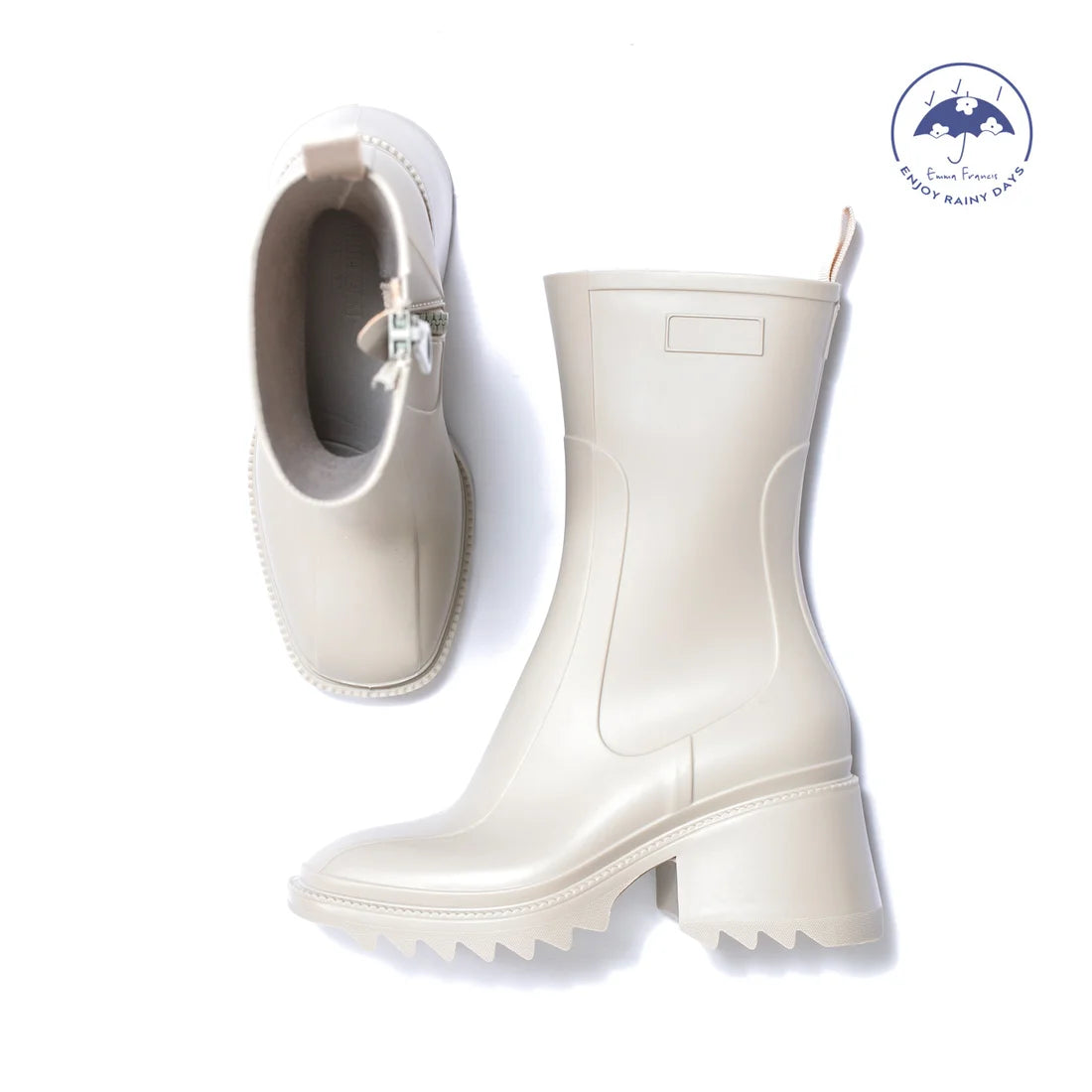 【防水】Emma Francis 橡膠雨靴 (9015a-R 177)(Ivory Rubber)(アイボリー ラバー)