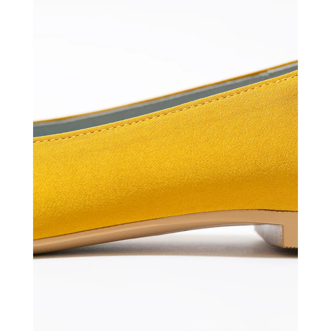 日本製預訂3星期 Emma Francis 平底珠寶搭扣高跟鞋(01t-ST 132)(Mustard satin)(マスタード サテン)