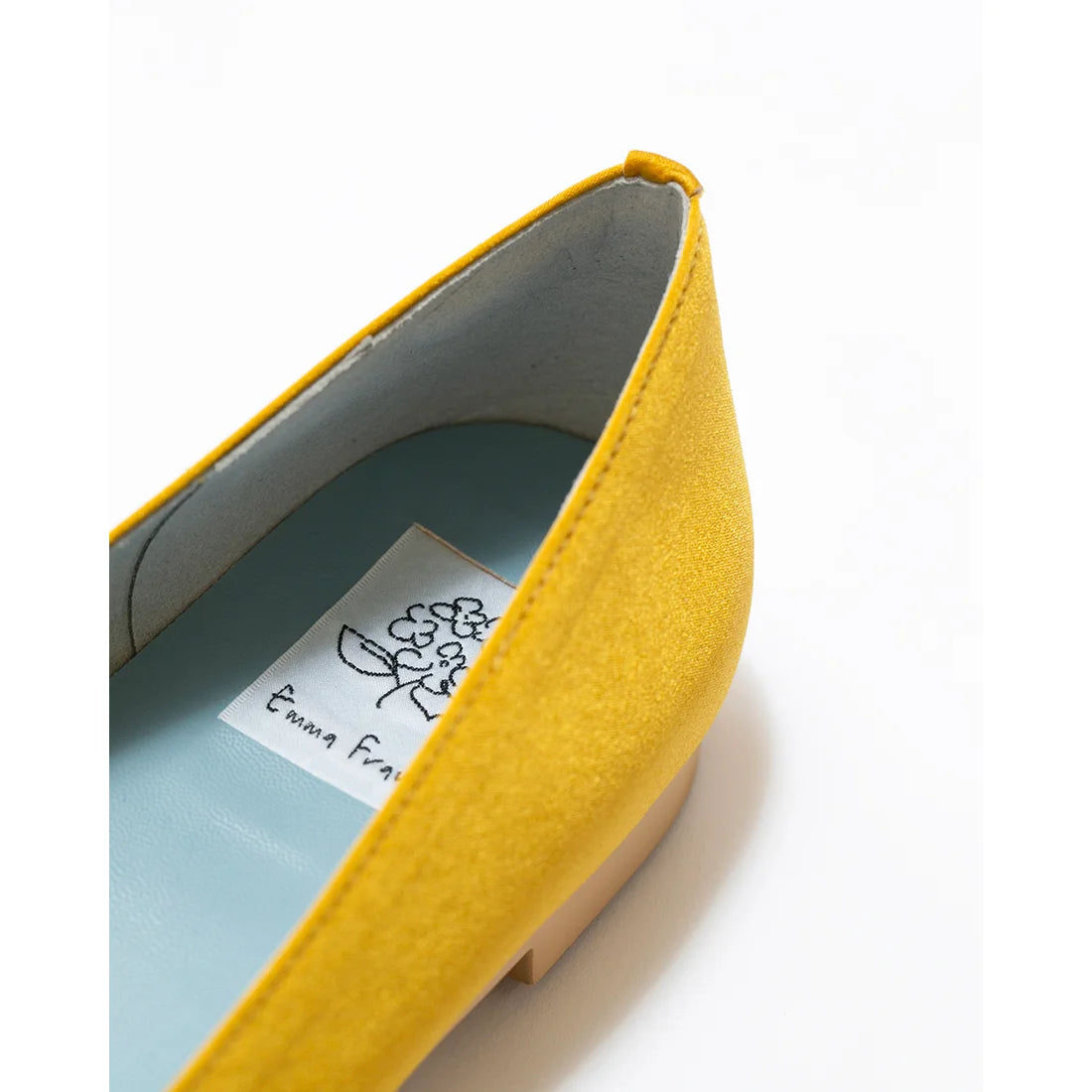 日本製預訂3星期 Emma Francis 平底珠寶搭扣高跟鞋(01t-ST 132)(Mustard satin)(マスタード サテン)