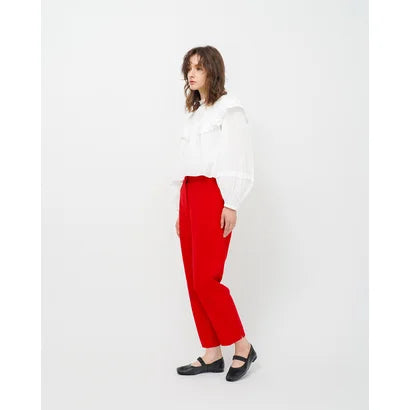 日本製【蘋果皮】【防水】Emma Francis 褶皺腰帶平底鞋 (03j-AP 101)(Black apple leather)(ブラック アップルレザー)