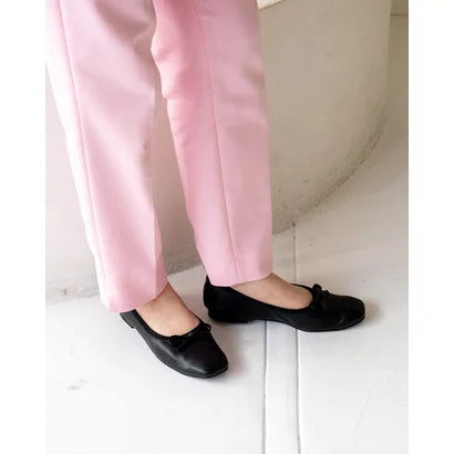 日本製【蘋果皮】【防水】Emma Francis 平底彈性芭蕾舞鞋 ( 03m-AP 101 )(Black apple leather)(ブラック アップルレザー)