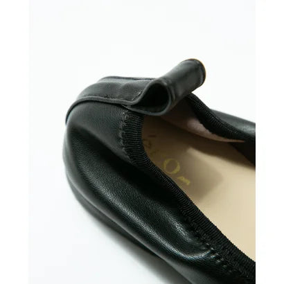 日本製【蘋果皮】【防水】Emma Francis 平底彈性芭蕾舞鞋 ( 03m-AP 101 )(Black apple leather)(ブラック アップルレザー)