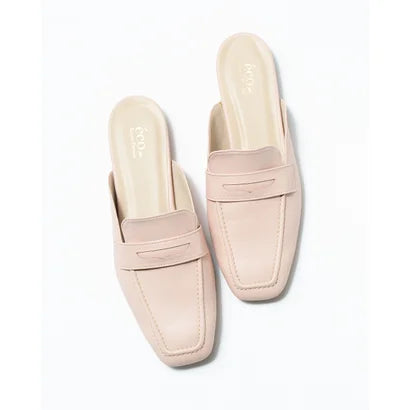 日本製【蘋果皮】【防水】Emma Francis 樂福拖鞋式平底鞋 ( 03q-AP 144 )(Pink apple leather)(ピンク アップルレザー)