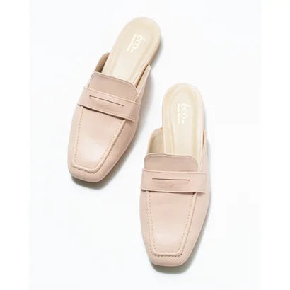 日本製【蘋果皮】【防水】Emma Francis 樂福拖鞋式平底鞋 ( 03q-AP 144 )(Pink apple leather)(ピンク アップルレザー)