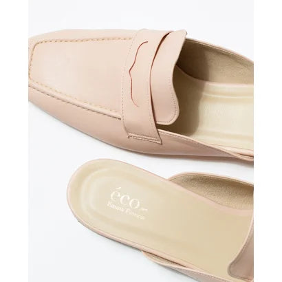 日本製【蘋果皮】【防水】Emma Francis 樂福拖鞋式平底鞋 ( 03q-AP 144 )(Pink apple leather)(ピンク アップルレザー)