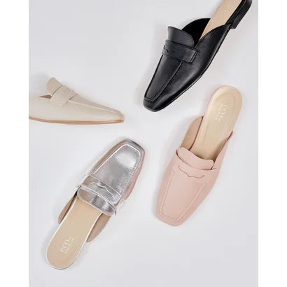 日本製【蘋果皮】【防水】Emma Francis 樂福拖鞋式平底鞋 ( 03q-AP 144 )(Pink apple leather)(ピンク アップルレザー)