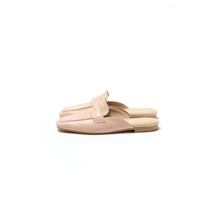 日本製【蘋果皮】【防水】Emma Francis 樂福拖鞋式平底鞋 ( 03q-AP 144 )(Pink apple leather)(ピンク アップルレザー)