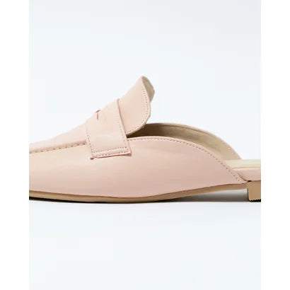 日本製【蘋果皮】【防水】Emma Francis 樂福拖鞋式平底鞋 ( 03q-AP 144 )(Pink apple leather)(ピンク アップルレザー)