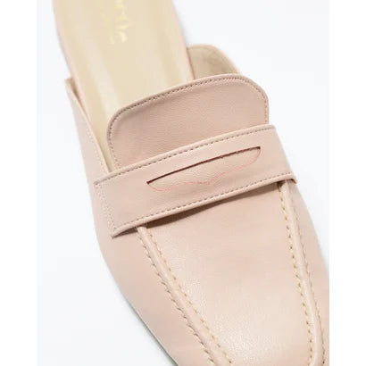 日本製【蘋果皮】【防水】Emma Francis 樂福拖鞋式平底鞋 ( 03q-AP 144 )(Pink apple leather)(ピンク アップルレザー)