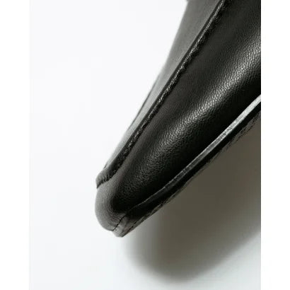 日本製【蘋果皮】【防水】Emma Francis 樂福拖鞋式平底鞋 ( 03q-AP 101 )(Black apple leather)(ブラック アップルレザー)
