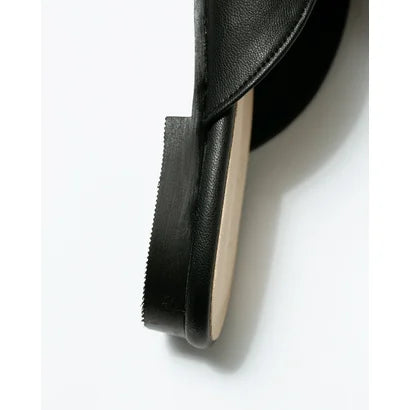 日本製【蘋果皮】【防水】Emma Francis 樂福拖鞋式平底鞋 ( 03q-AP 101 )(Black apple leather)(ブラック アップルレザー)