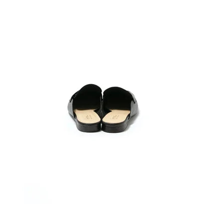 日本製【蘋果皮】【防水】Emma Francis 樂福拖鞋式平底鞋 ( 03q-AP 101 )(Black apple leather)(ブラック アップルレザー)
