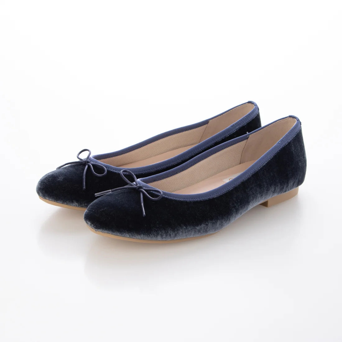 【新品預訂】日本製 Launa lea 圓頭絨毛蝴蝶結芭蕾平底鞋 (B1613A) (灰藍色 Z / Blue Grey Z)