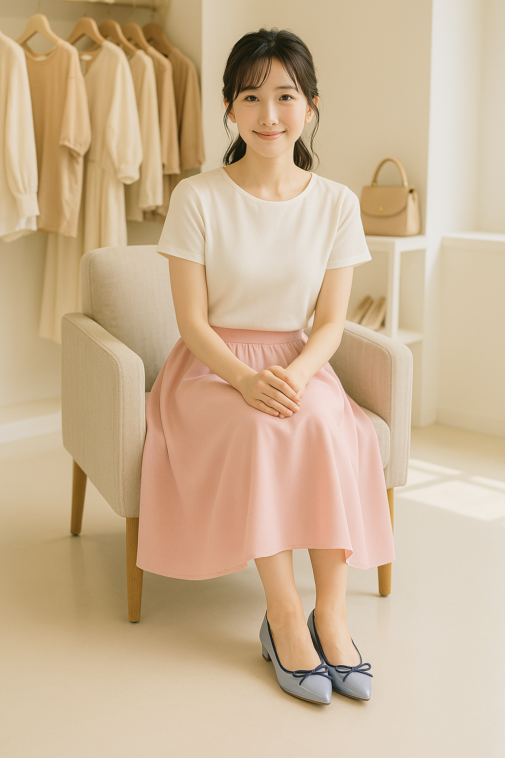 日本製Launa Lea x Grandioso 香港限定灰紫藍色晴雨3.5 cm尖頭鞋 (RB9402 / L grey)