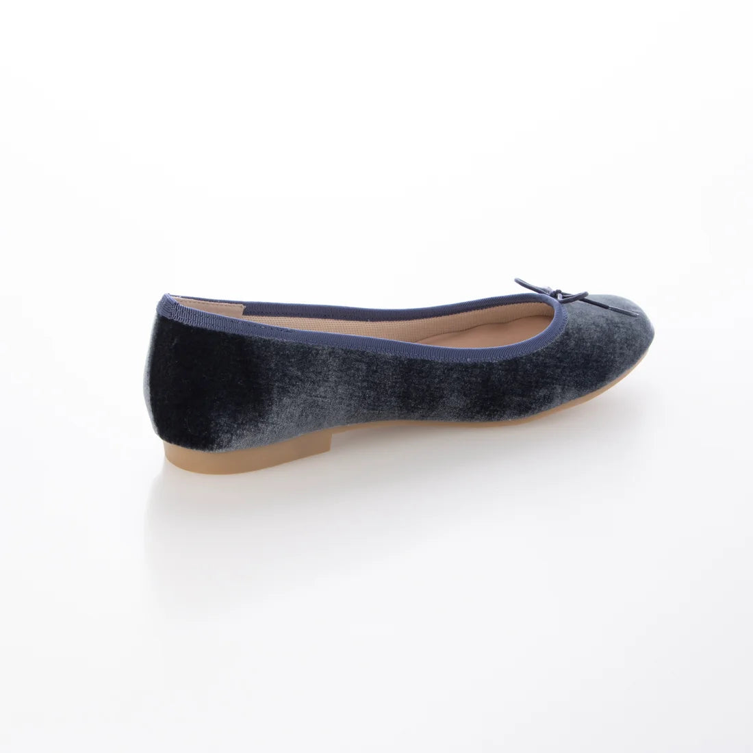 【新品預訂】日本製 Launa lea 圓頭絨毛蝴蝶結芭蕾平底鞋 (B1613A) (灰藍色 Z / Blue Grey Z)