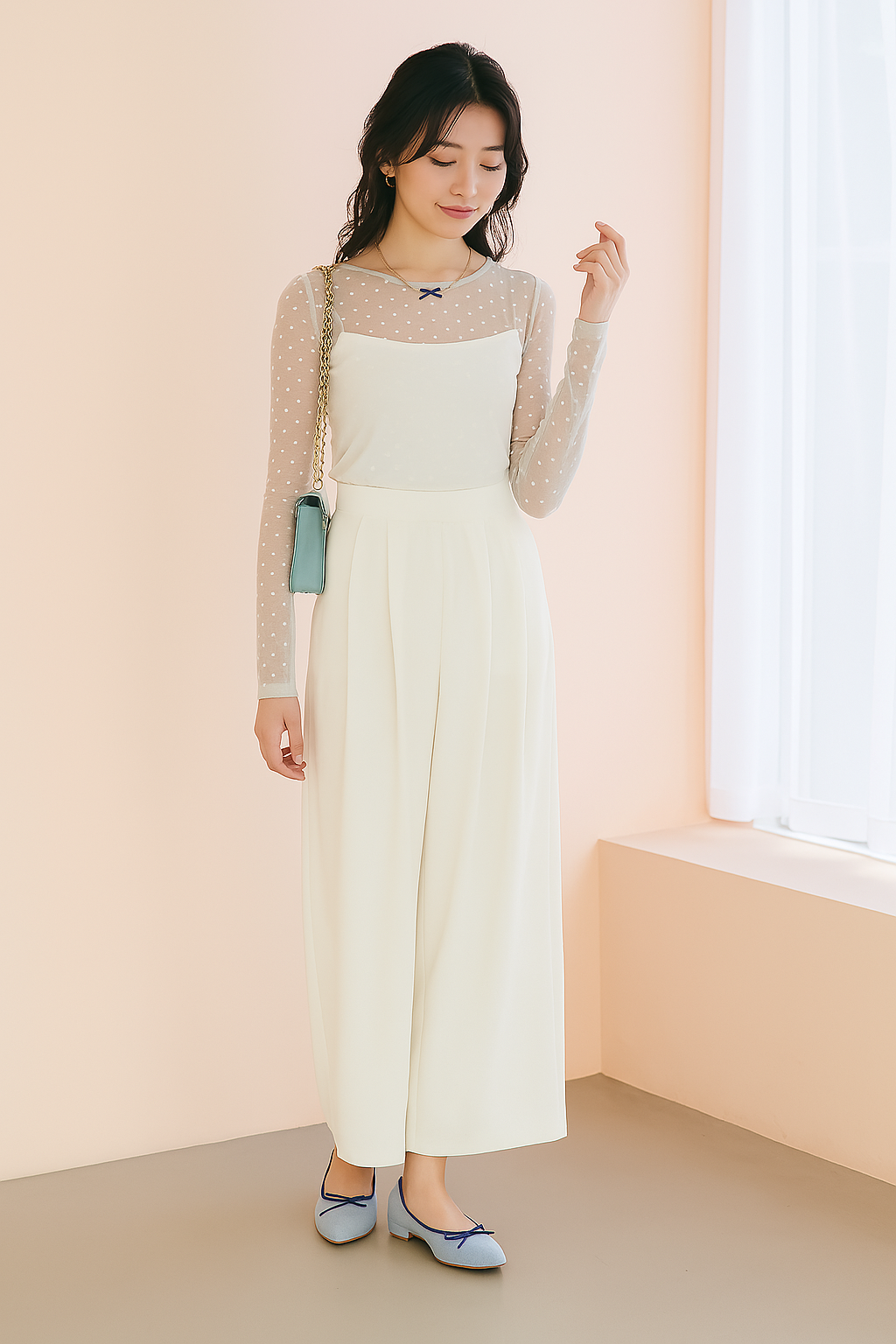 日本製Launa Lea x Grandioso 香港限定灰紫藍色晴雨3.5 cm尖頭鞋 (RB9402 / L grey)