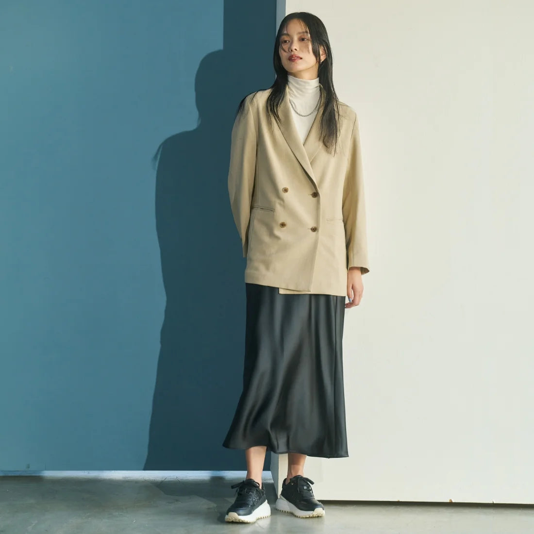 日本潮牌Lucida 黑色 Algedi 優雅亮片拼接休閒運動鞋 ( LD-128 BLK )