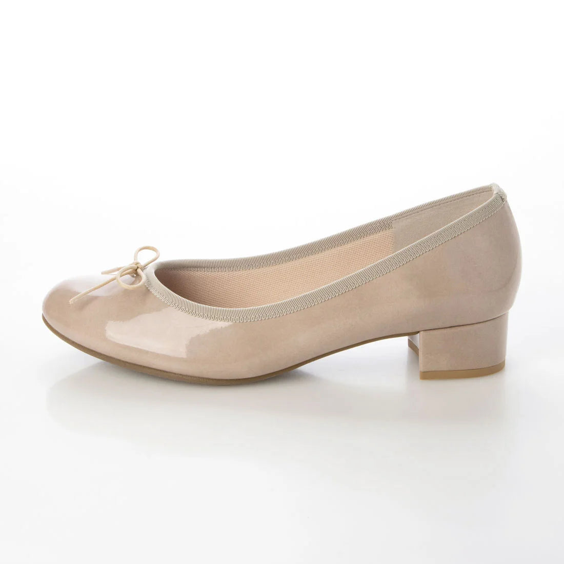 日本製 Launa lea 3cm踭蝴蝶結圓頭亮面芭蕾晴雨鞋( RB5401A ) (杏色/ Beige E)