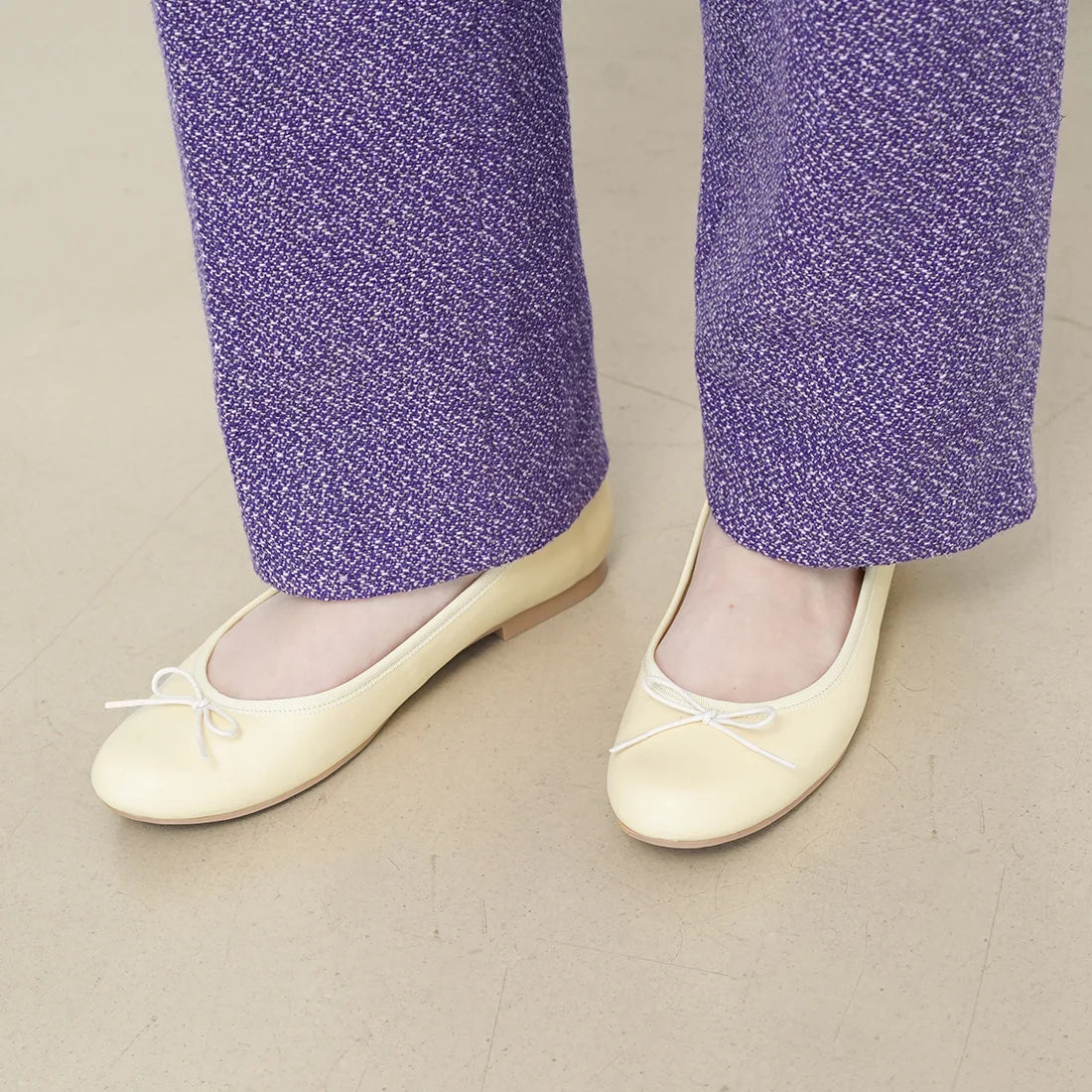 日本製 Launa lea 蝴蝶結圓頭啞面芭蕾晴雨鞋( RB1001A ) (杏色/Beige)
