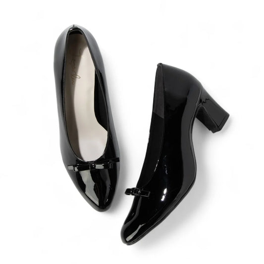 【新品預訂】日本製 Launa Lea 6cm杏仁頭蝴蝶結高跟鞋 (607)( 黑色 E / Black E)