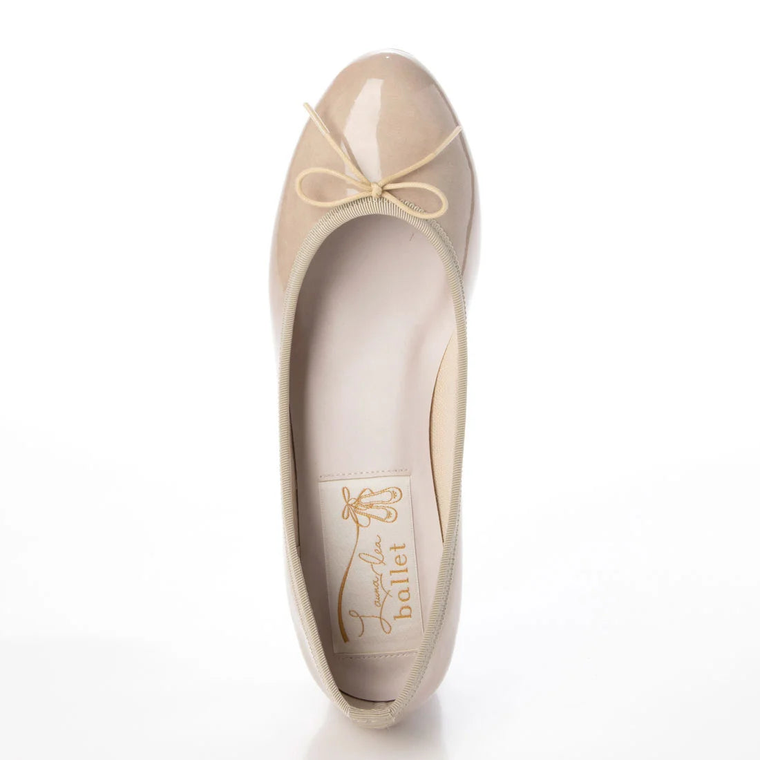 日本製 Launa lea 3cm踭蝴蝶結圓頭亮面芭蕾晴雨鞋( RB5401A ) (杏色/ Beige E)