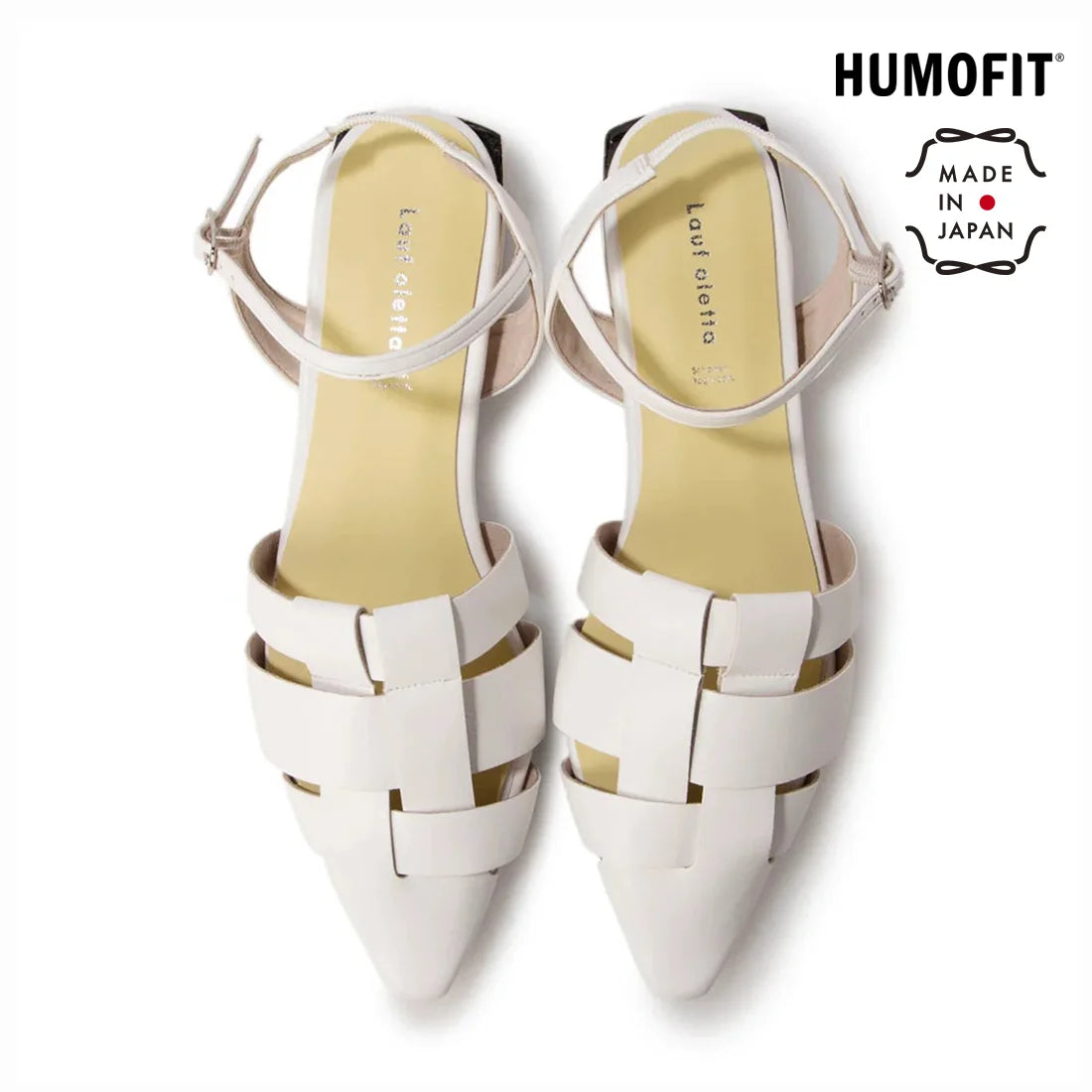 日本製 Lauf Oletta 尖頭記憶棉鞋墊廓爾喀涼鞋 (LH123 white)(白色)