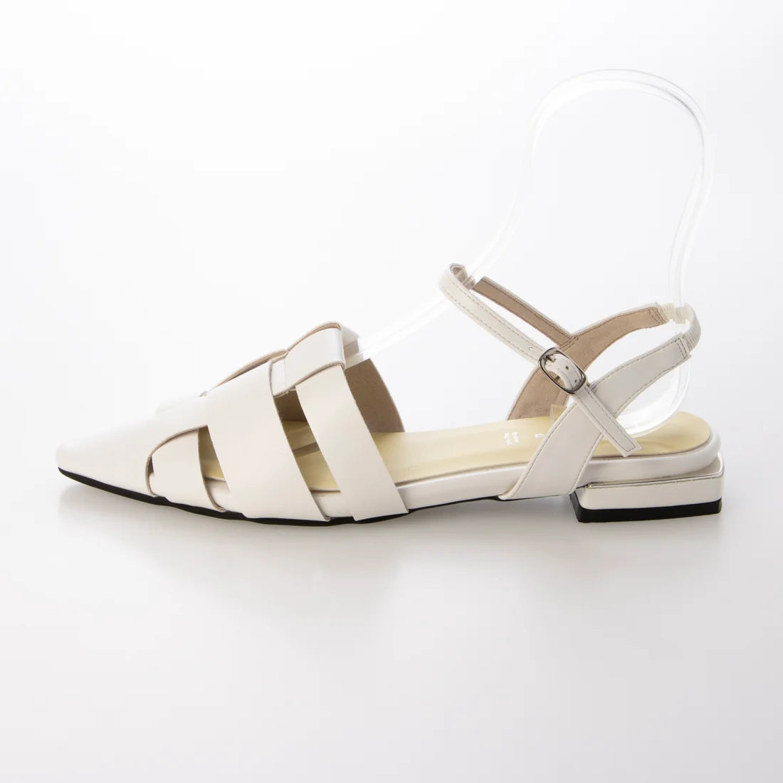 日本製 Lauf Oletta 尖頭記憶棉鞋墊廓爾喀涼鞋 (LH123 white)(白色)