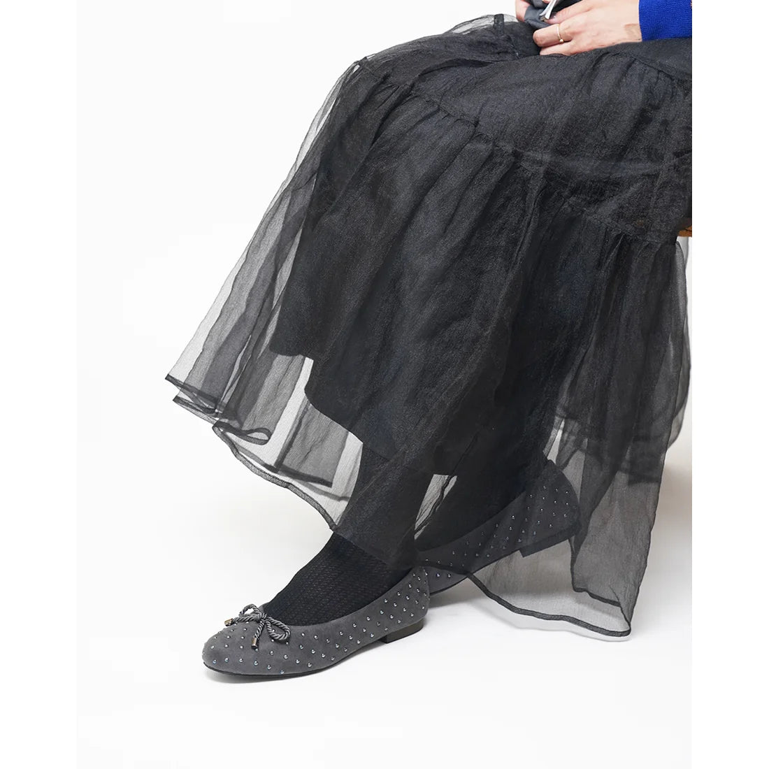 【新品預訂】日本製 Lauf Oletta 扭繩緞帶珍珠芭蕾鞋(L111 GRAY-S) (灰色)