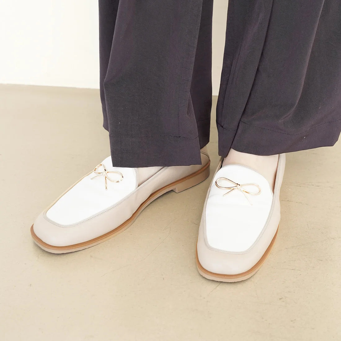 日本製 Launa Lea 蝴蝶結樂福鞋(0592) (L 米色 C / L Beige C)