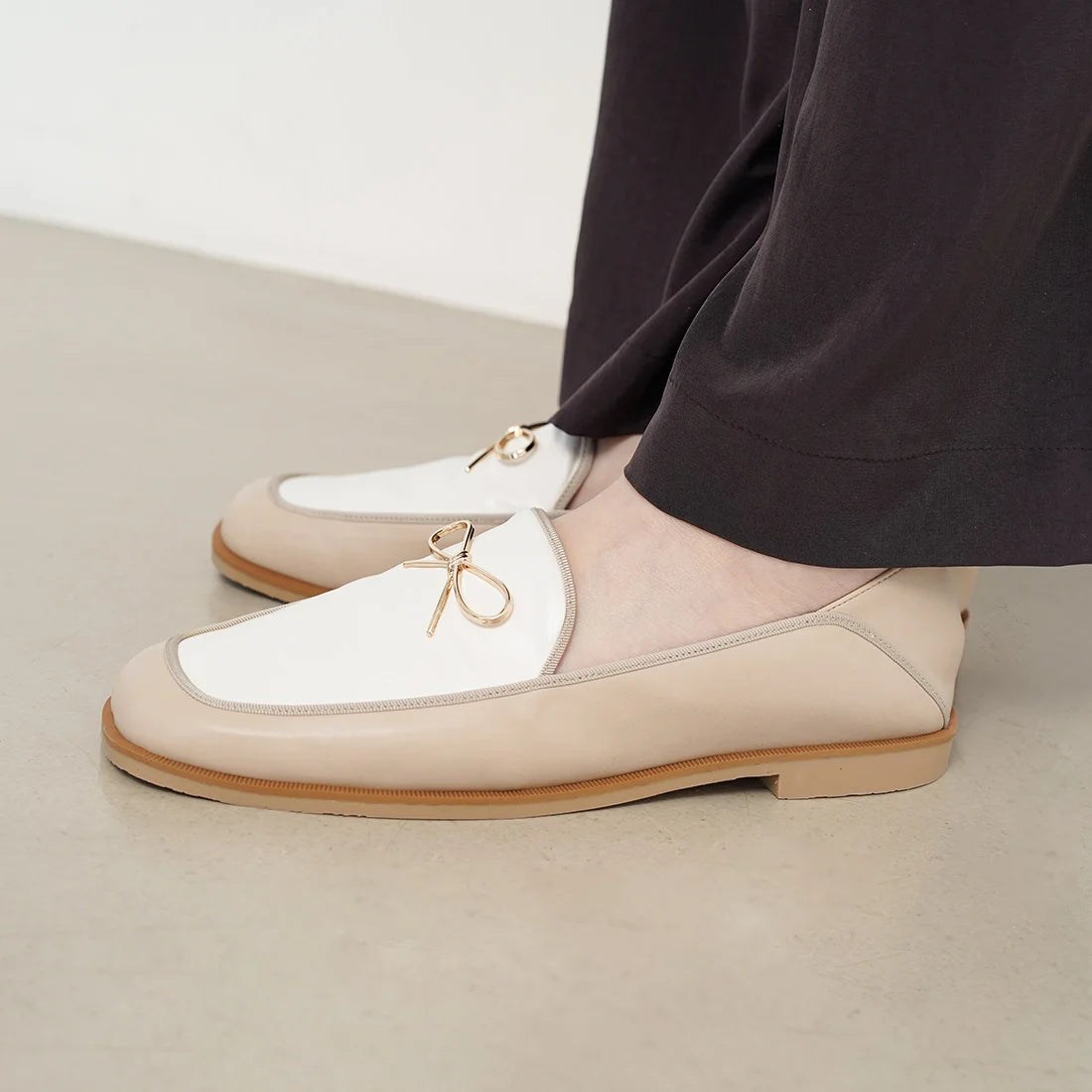 日本製 Launa Lea 蝴蝶結樂福鞋(0592) (L 米色 C / L Beige C)