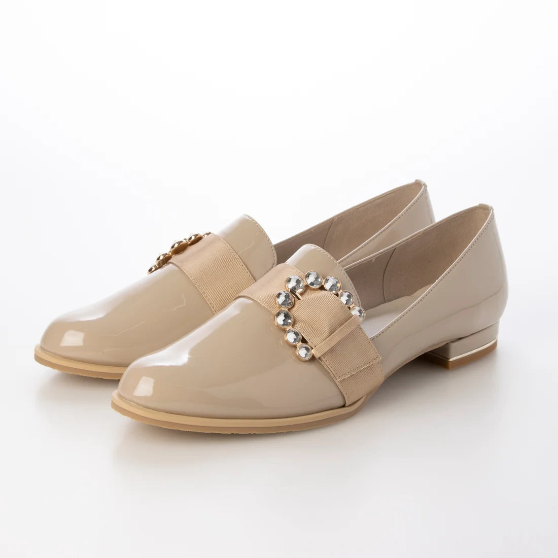 日本製 Launa Lea 串珠圓扣樂福鞋 (0593) (米色 E / Beige E)